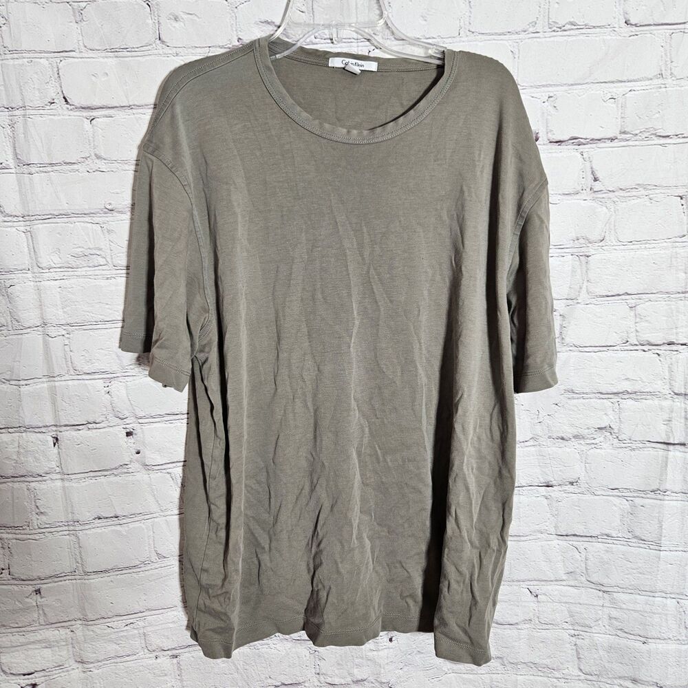 Calvin Klein T-Shirt Women Size XL Green Crew Neck
